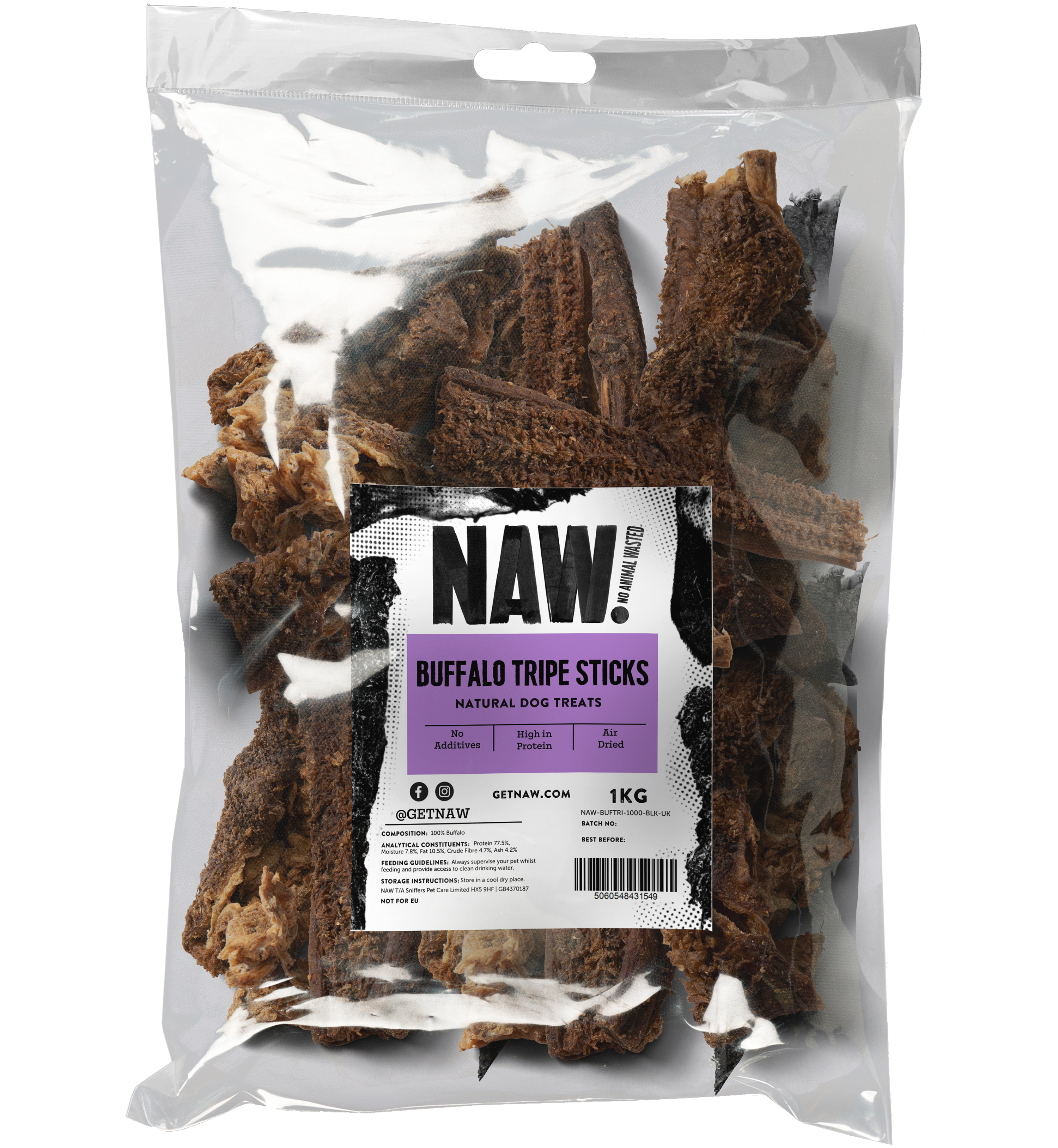 Buffalo Tripe (1kg Bulk Bag)